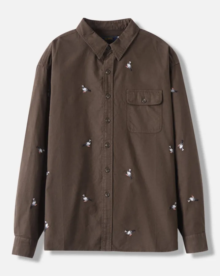 All Over Embroidered Pigeon Shirt