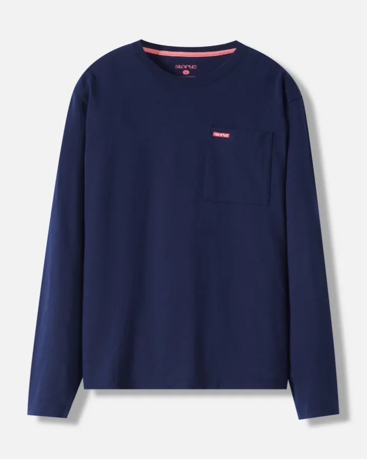 L/S Bar Logo Pkt Tee